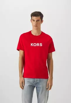 Футболка с принтом Textured Tee Michael Kors, цвет crimson