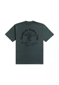 Футболка с принтом THANKS FOR NOTHING MANCHES COURTES RVCA, цвет Mottled Green