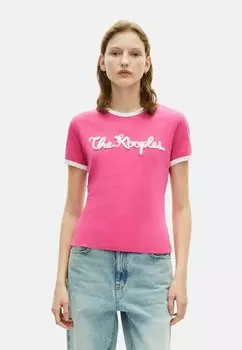 Футболка с принтом The Kooples, розовый