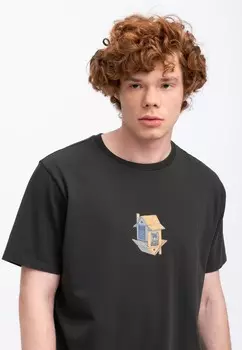 Футболка с принтом THE LAND KAFT, антрацит