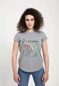 Футболка с принтом THE LITTLE MERMAID DREAMER Disney, цвет Mottled Light Grey