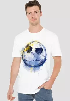 Футболка с принтом THE NIGHTMARE BEFORE CHRISTMAS PAINTED JACK SKELLINGTON Disney, белый