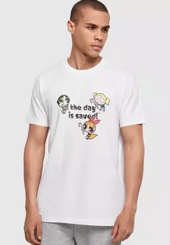 Футболка с принтом The Powerpuff Girls The Day Is Saves ABSOLUTE CULT, белый