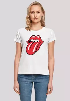 Футболка с принтом THE ROLLING STONES CLASSIC TONGUE F4NT4STIC, белый