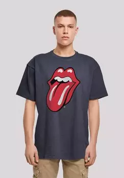 Футболка с принтом THE ROLLING STONES ROCKBAND CLASSIC TONGUE F4NT4STIC, синий