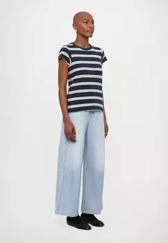 Футболка с принтом THE SLUB STRIPE TEE rag & bone, темно-синий