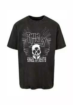 Футболка с принтом THIN LIZZY DEATH Merchcode, черный
