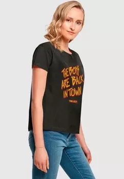 Футболка с принтом THIN LIZZY TEE Merchcode, черный
