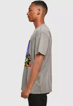 Футболка с принтом THIN LIZZY VAGABONDS OF THE WESTERN WORLD ACID WASHED Merchcode, темно-серый