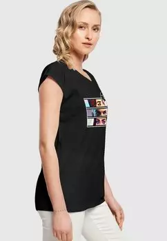 Футболка с принтом THINKING COMIC EXTENDED SHOULDER TEE Merchcode, черный