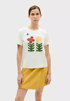 Футболка с принтом Thinking Mu, белый