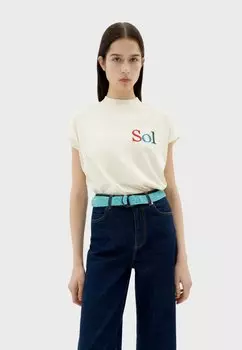 Футболка с принтом Thinking Mu, белый