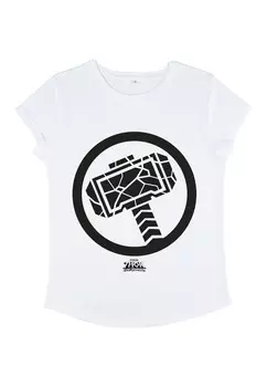 Футболка с принтом THOR MJOLLNIR BLACK Henry Tiger, белый