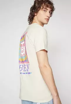 Футболка с принтом Throwback Unisex Obey Clothing, кремовыйовая