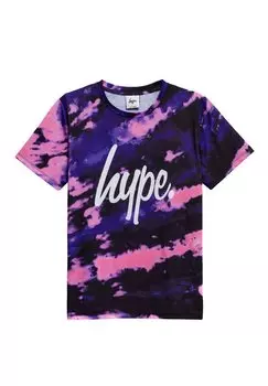 Футболка с принтом TIE DYE SCRIPT Hype, цвет pink