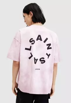 Футболка с принтом Tierra Crew AllSaints, сиреневый