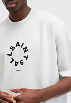 Футболка с принтом Tierra Ss Crew AllSaints, светло-серый цвет