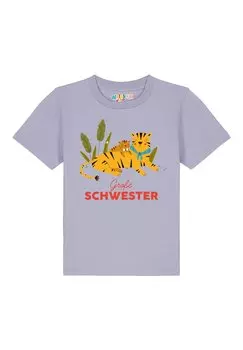 Футболка с принтом TIGER GROSSE SCHWESTER Watapparel, цвет lavender