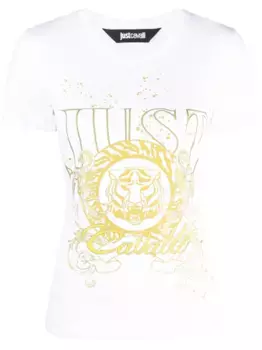 Футболка с принтом Tiger Head Just Cavalli, белый