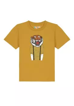 Футболка с принтом TIGER HEAD Watapparel, цвет ochre