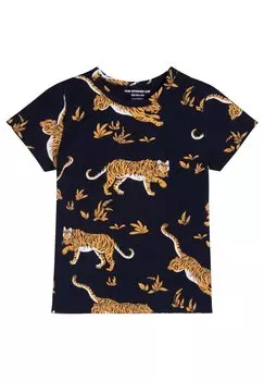 Футболка с принтом TIGER The Striped Cat, цвет navy