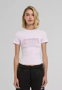 Футболка с принтом TIGHT RHINESTONES FELICIOUS, фуксия