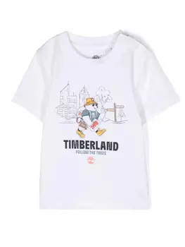 Футболка с принтом Timberland Kids, белый