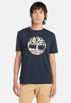 Футболка с принтом Timberland, темно-синий