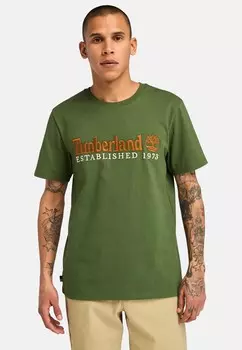 Футболка с принтом Timberland, темно-зеленый