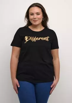 Футболка с принтом TIVA Kaffe Curve, цвет black different