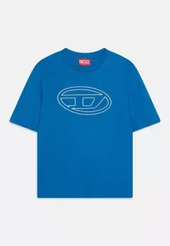 Футболка с принтом Tjustbigoval Over Unisex Diesel, цвет live blue