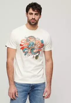 Футболка с принтом TOKYO GRAPHIC Superdry, цвет off white