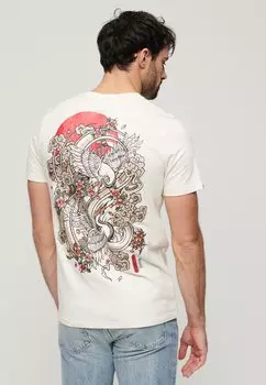 Футболка с принтом TOKYO GRAPHIC Superdry, цвет cream