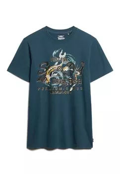 Футболка с принтом TOKYO GRAPHIC Superdry, синий