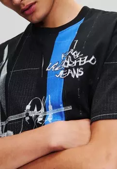 Футболка с принтом TOKYO-PRINT GRAPHIC Karl Lagerfeld Jeans, черный