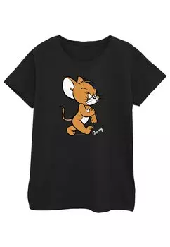 Футболка с принтом TOM AND JERRY ANGRY MOUSE ABSOLUTE CULT, цвет black