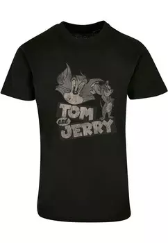Футболка с принтом TOM AND JERRY CARTOON ABSOLUTE CULT, черный
