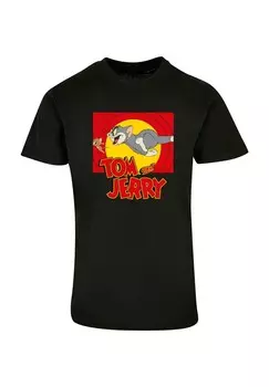Футболка с принтом TOM AND JERRY CHASE SCENE ABSOLUTE CULT, черный