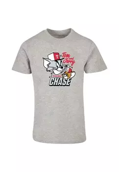 Футболка с принтом TOM AND JERRY CHASE ABSOLUTE CULT, светло-серый