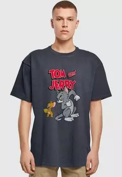 Футболка с принтом TOM AND JERRY - CHEESE GRAPHIC Merchcode, темно-синий