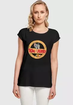 Футболка с принтом TOM AND JERRY CIRCLE ONE ABSOLUTE CULT, черный