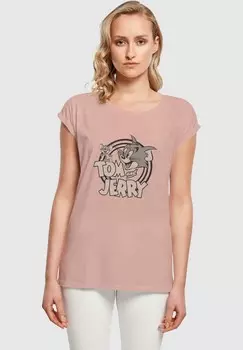 Футболка с принтом TOM AND JERRY CIRCLE ABSOLUTE CULT, светло-розовый
