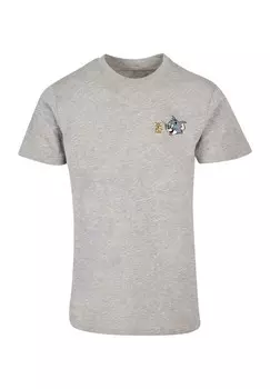 Футболка с принтом TOM AND JERRY- CLASSIC HEADS ABSOLUTE CULT, светло-серый