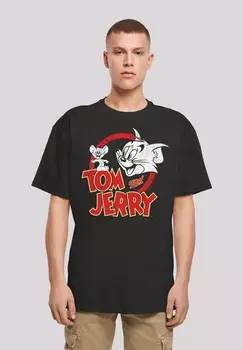 Футболка с принтом TOM AND JERRY DISTRESSED F4NT4STIC, черный