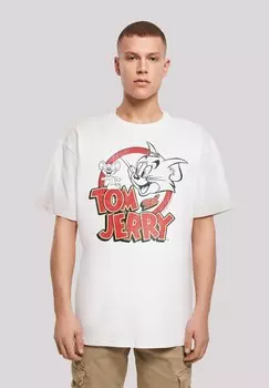 Футболка с принтом TOM AND JERRY DISTRESSED F4NT4STIC, белый