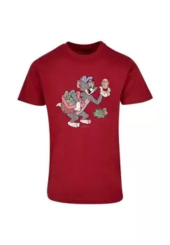 Футболка с принтом TOM AND JERRY EGG HUNT ABSOLUTE CULT, темно-красный