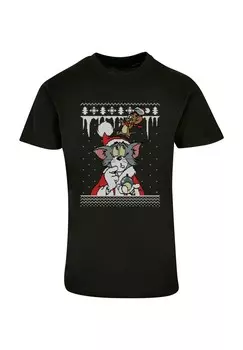 Футболка с принтом TOM AND JERRY FAIR ISLE ABSOLUTE CULT, черный