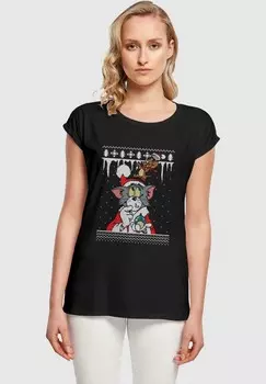 Футболка с принтом TOM AND JERRY FAIR ISLE ABSOLUTE CULT, черный