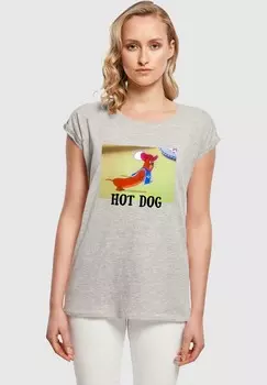 Футболка с принтом TOM AND JERRY HOT DOG ABSOLUTE CULT, светло-серый