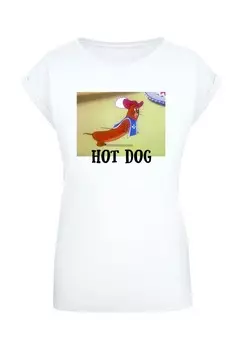 Футболка с принтом TOM AND JERRY HOT DOG ABSOLUTE CULT, белый